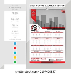 creative Elegant wall Calendar template for the 2023 year. Planner diary in a minimalist and unique shape 2 theme colorwork style, black and others. Week Starts Sunday and Set of 12 months 12 pages.