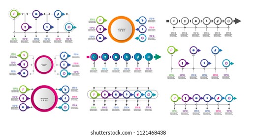 creative element infographic presentation data timeline template element.diagram.chart data.workflow.marketing.isolated on white background