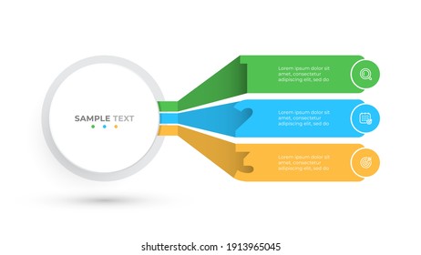 Creative elements for infographic template. Business concept with 3 number options, steps or processes. Vector illustration.