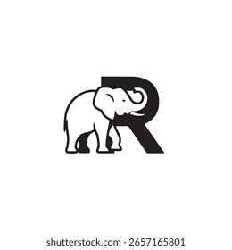Creative Elephant and Letter R Logo Design for Branding