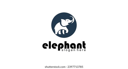 Creative elephant logo design with modern concept| head elephant| premium vector