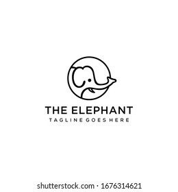 Creative elephant logo style design template illustration