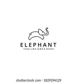 Creative elephant logo style design template illustration