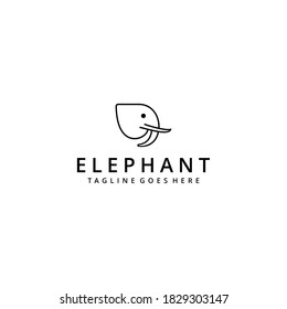 Creative elephant logo style design template illustration