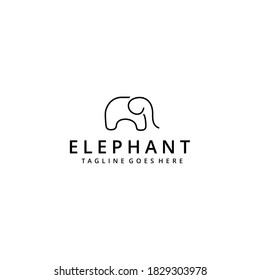 Creative elephant logo style design template illustration