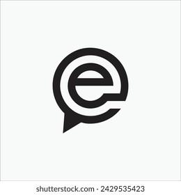 Creative e-letter e-mail icon type logo design