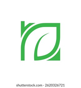 Conceito de ambiente criativo e de elite Letra N Logo com folha