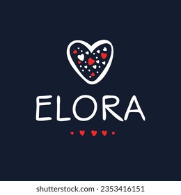 Creative (Elora) name, Vector illustration.