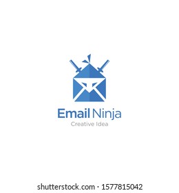 Creative Email Ninja Vector Logo Design Template