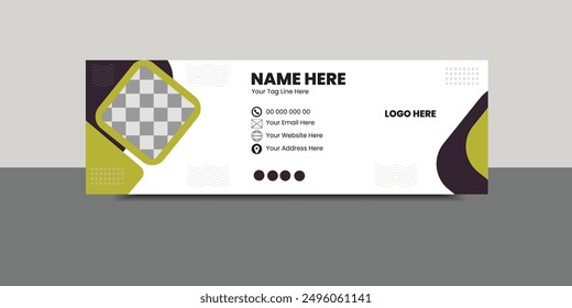 Plantilla de diseño de firma de correo electrónico creativo. 