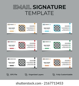 Creative email signature or email footer and personal social media cover design,flat,abstract, modern, and minimal template with dark blue, yellow, orange, and black colors, vector illustration layout