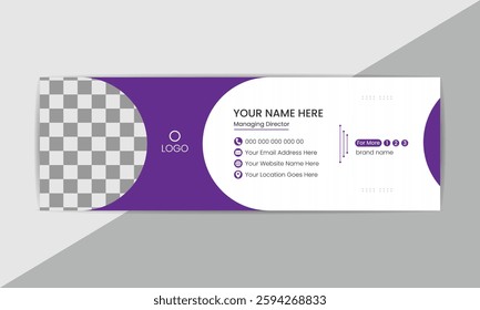 creative email signature or email footer vector template 