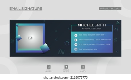 Creative Email signature template or cover template or email footer design  Vector
