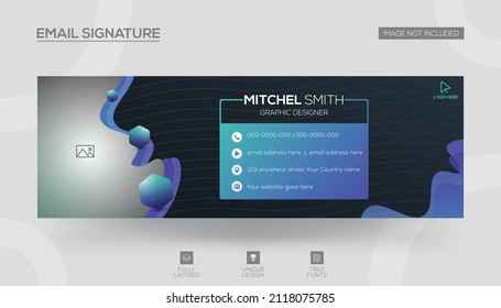 Creative Email signature template or cover template or email footer design  Vector