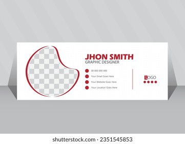 Creative Email signature Template Design, business email signature template or email footer and personal social media cover Vector design.