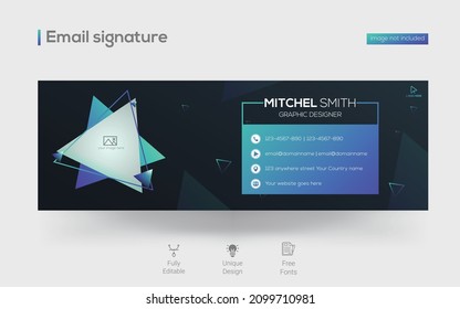 Creative email signature vector template design.
