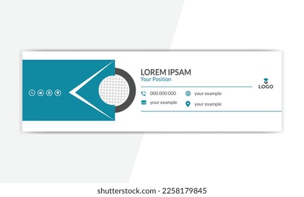 creative email signature vector templates set. Business email signature with an author photo place