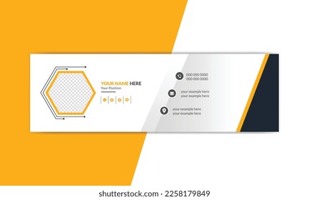 creative email signature vector templates set. Business email signature with an author photo place