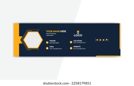 creative email signature vector templates set. Business email signature with an author photo place