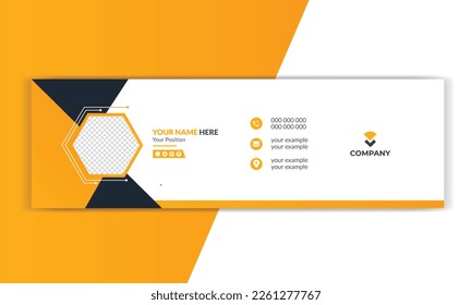 creative email signature vector templates design. Corporate email signature banner.