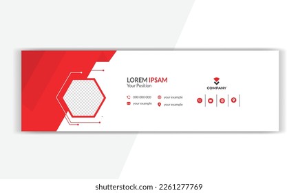 creative email signature vector templates design. Corporate email signature banner.