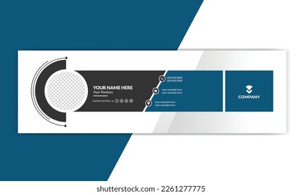 diseño creativo de plantillas vectoriales de firmas de correo electrónico. Banner de firma de correo electrónico corporativo.