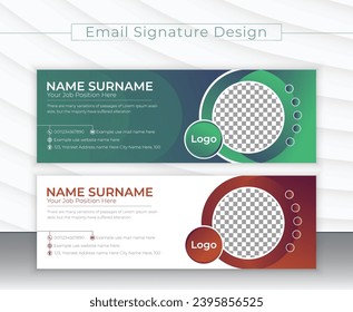 Creative Email Signature for your Business and Personal use. Easy to customize your email signature with your photo, you can easily change its   color from Illustrator. Good Layer Grouping.