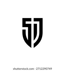 Emblema criativo mesclando letras S, I, J em um escudo para uma identidade ousada e segura.