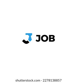 Creative employee job business logo. Letter J and tie symbol design. Vector template 