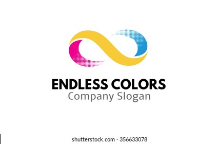 Creative Endless Infinity Pixel Colors Symbol Logo Vector Design Icon  Illustration