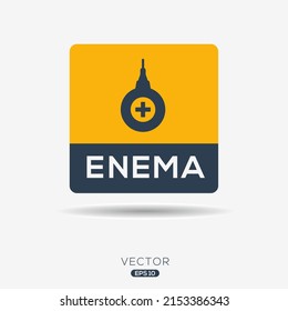 Icono creativo (enema), signo vector.