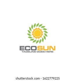 Creative energy eco sun concept vector logo design