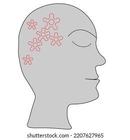Creative energy, imagination concept. Thinking process. Imagination, creativity. Inspiration, idea. Isolated vector element.