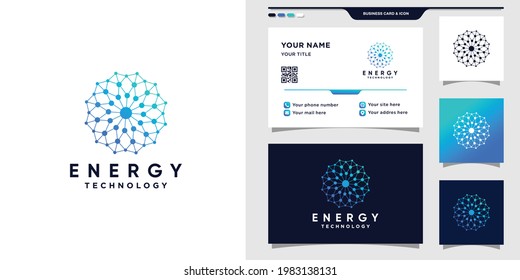 Creative energy logo with dot and line art style. Energy logo for technology and business card design.Premium Vector