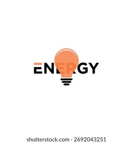 Logotipo de marca de energía creativa con icono de bombilla