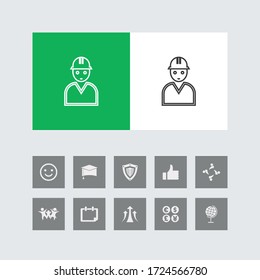 Creative Engineer Line Icon with Bonus Icons. 