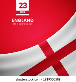 Creative England flag on fabric texture. Vintage style saint George's day background