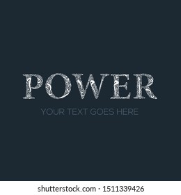 Creative English calligraphy , Shaped by Arabic Calligraphy Letters , Vector illustration design ,(power)
