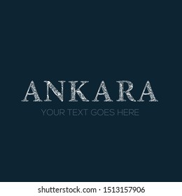 Creative English calligraphy , Shaped by Arabic Calligraphy Letters , Vector illustration design ,( Ankara )