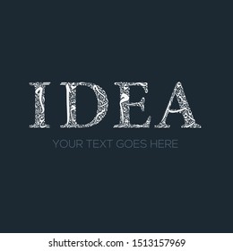 Creative English calligraphy , Shaped by Arabic Calligraphy Letters , Vector illustration design ,( idea)