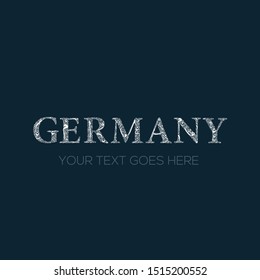 Creative English calligraphy , Shaped by Arabic Calligraphy Letters , Vector illustration design ( Germany )