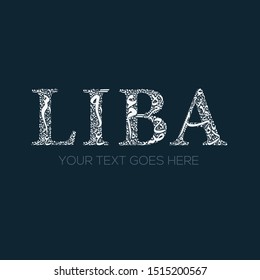 Creative English calligraphy , Shaped by Arabic Calligraphy Letters , Vector illustration design ( Libya )