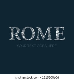Creative English calligraphy , Shaped by Arabic Calligraphy Letters , Vector illustration design ( Rome )