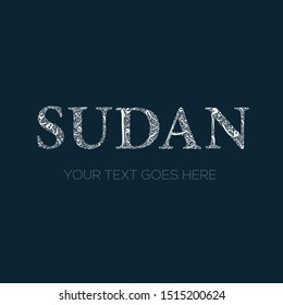 Creative English calligraphy , Shaped by Arabic Calligraphy Letters , Vector illustration design ( Sudan )