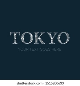 Creative English calligraphy , Shaped by Arabic Calligraphy Letters , Vector illustration design ( Tokyo )
