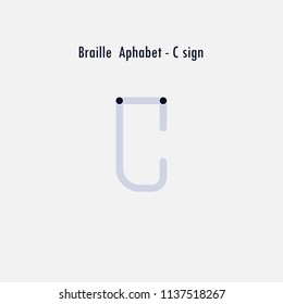 Creative english version of Braille alphabet design element.Braille alphabet letters.Classic emblem.Elegant dynamic alphabet letters.Flat web design icon.Vector illustration.