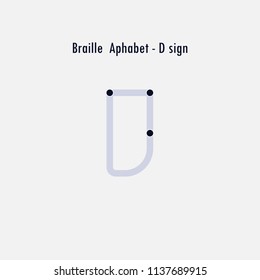 Creative english version of Braille alphabet design element.Braille alphabet letters.Classic emblem.Elegant dynamic alphabet letters.Flat web design icon.Vector illustration.