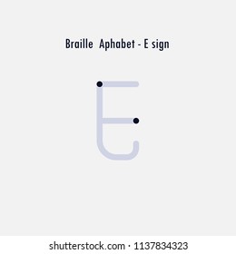 Creative english version of Braille alphabet design element.Braille alphabet letters.Classic emblem.Elegant dynamic alphabet letters.Flat web design icon.Vector illustration.