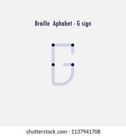 Creative english version of Braille alphabet design element.Braille alphabet letters.Classic emblem.Elegant dynamic alphabet letters.Flat web design icon.Vector illustration.