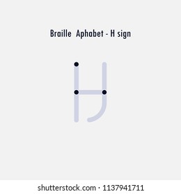 Creative english version of Braille alphabet design element.Braille alphabet letters.Classic emblem.Elegant dynamic alphabet letters.Flat web design icon.Vector illustration.